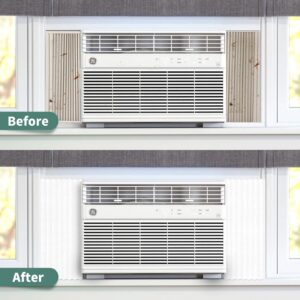 ZENGSHI LIFE MUSEUM Window Air Conditioner,Side Insulated Foam Panel vacuum001BLACK, Summer/Winter Heat and Draft Insulating,Two-Piece Panels Window Seal (White)