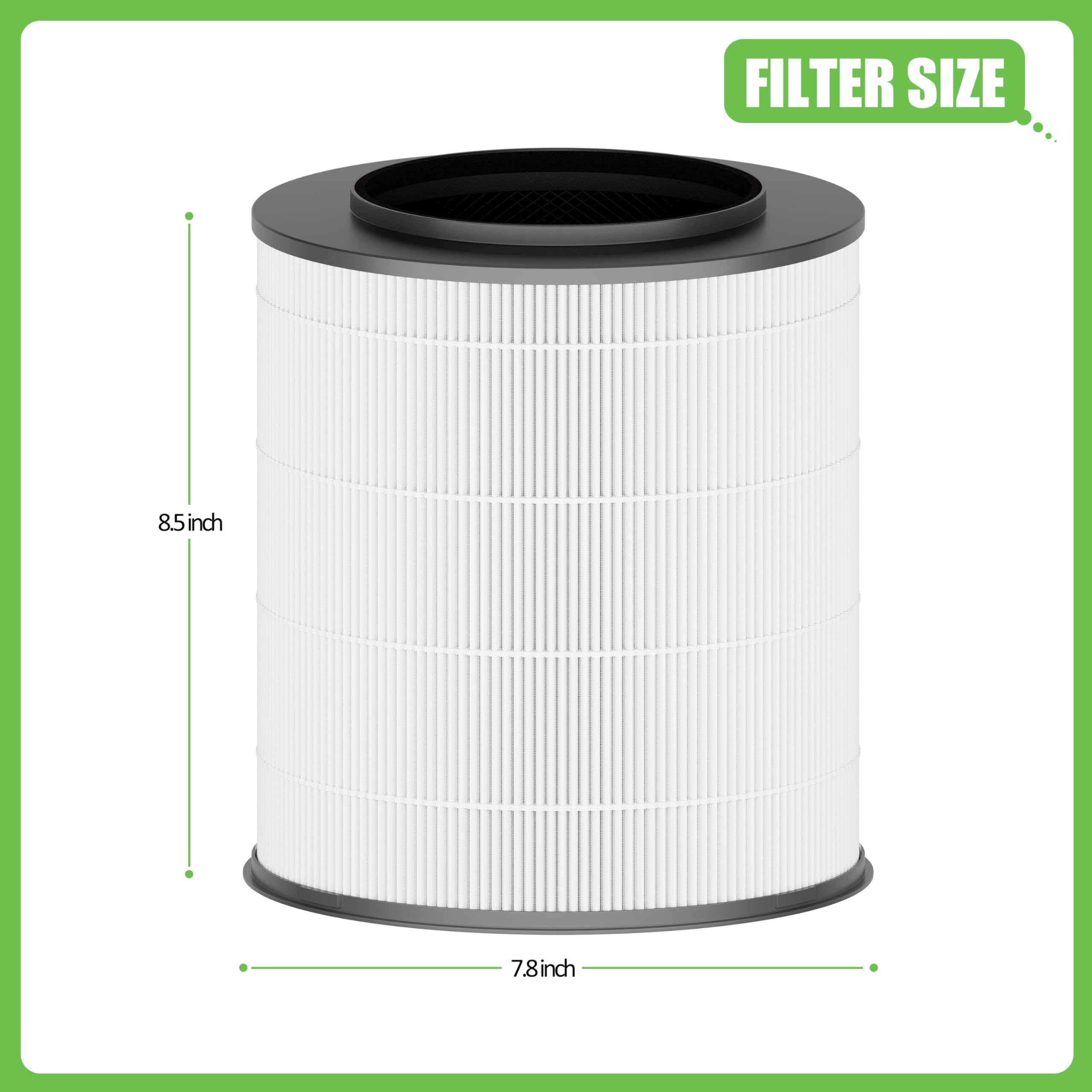 Hichoryer 12030 Medium Room Replacement Filter, Compatible with 1,000 Sq. Ft. Clorox® Medium Room Air Purifier model # 11030 & 11031, Compare to Item Number 12030, 2 Pack