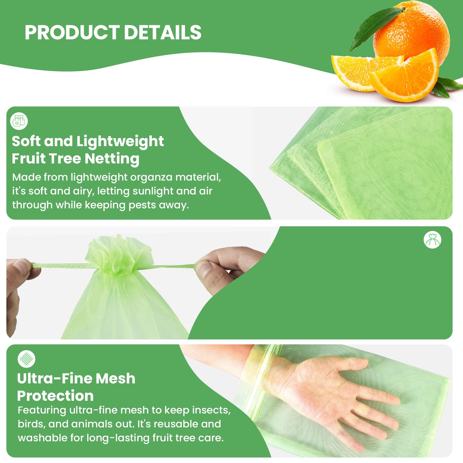 Ruolan Fruit Protection Bags For Fruit Trees120PCS,Mesh Bags To Protect Fruit On Trees,Grape Protection Bags,Grape Vine Mesh Netting,Reusable Fruit Bags (6X8 inch)