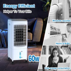 Portable Air Conditioners, 3-IN-1 Air Conditioner Portable for Room, [1.45 Gal Tank] Portable AC Cooling Fan w/ 3 Spds & Cooling Modes, Swing, 7H Timer, Quiet Evaporative Air Cooler for Home Office