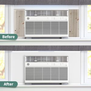 Window Air Conditioner, Side Insulated Foam Panel, Summer/Winter Heat and Draft Insulation 03EVA002WHITE, One Piece Full Surround Insulation Panels with 4 Pressure Strips,Window Seal (White)