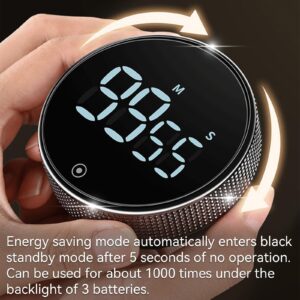 Eshome Digital Kitchen Timers, Magnetic Visual Timer Large LED Display Magnetic Countdown Countup Timer Volume Adjustable for Classroom Cooking Baking Teaching, Easy for Kids and Seniors (Black)