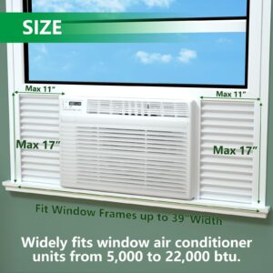 VACUUM002WHITE Window Air Conditioner Side Insulated Panel, 2PIC Insulation Panels Window Seal Kit With 4 pressure strips, WinterSummer Winter Heat and Draft Insulating(WHITE)