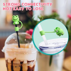 6Pcs Straw Covers Cap, Cute Animals Silicone Straw Toppers Compatible with Stanley Cup, Drinking Straw Caps for 0.4 Inch/10 mm Straw Tips