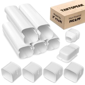 taktopeak 3" 7.5 ft mini split line set cover, line set cover for mini split air conditioner and central ac