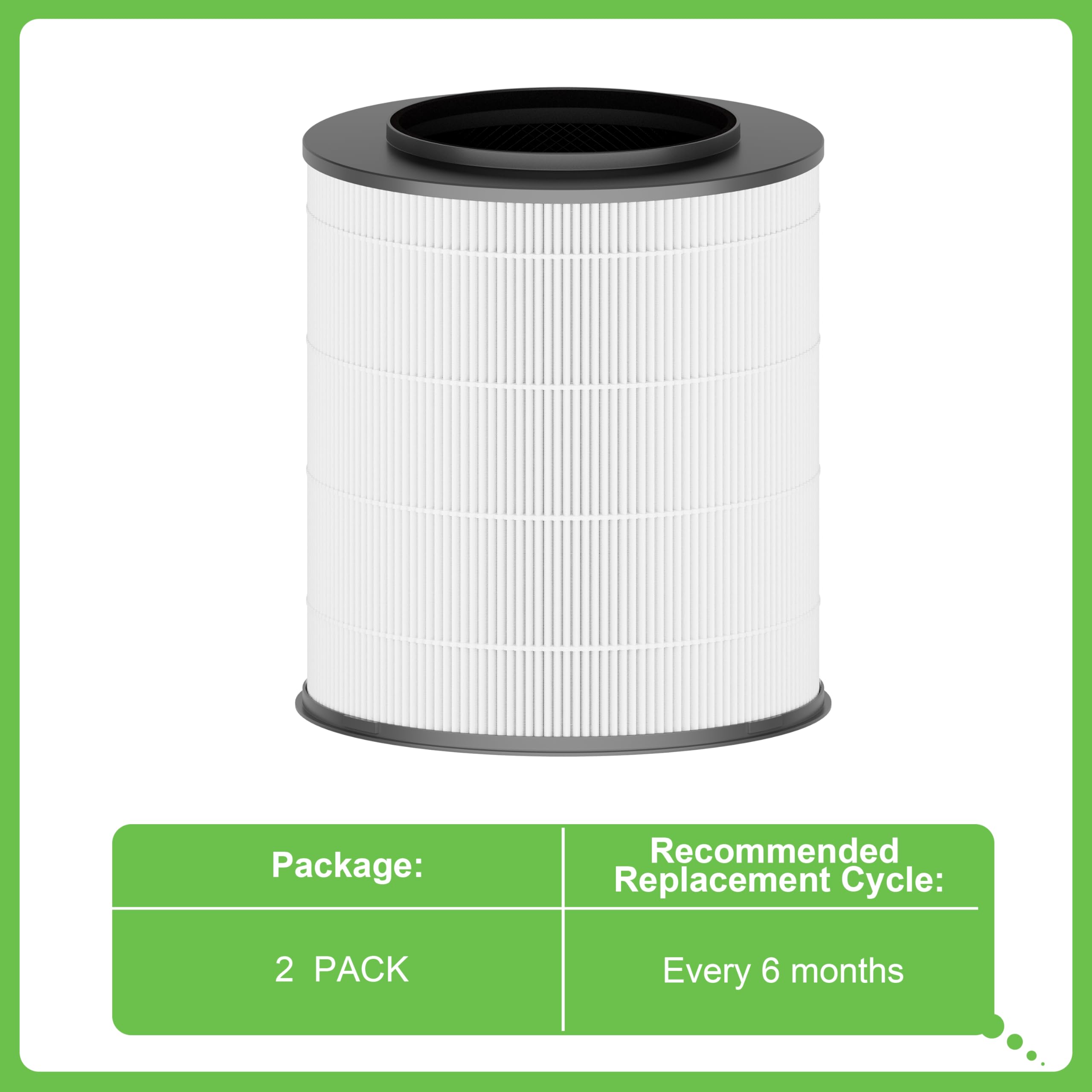 Hichoryer 12030 Medium Room Replacement Filter, Compatible with 1,000 Sq. Ft. Clorox® Medium Room Air Purifier model # 11030 & 11031, Compare to Item Number 12030, 2 Pack