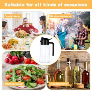 PRO IPLAS Oil Sprayer for Cooking, 2 in 1 Oil Dispenser and Oil sprayer, 16oz Oil Sprayer, Oil Spray and Pour Dispenser for Healthy Cooking,Air Fryer, BBQ, Salad, Baking, Steak (Black)