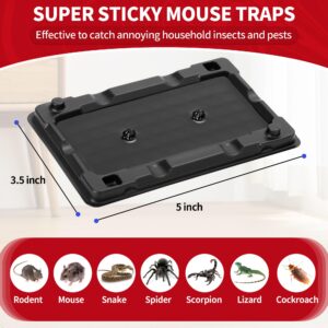 LULUCATCH Mouse & Insect Glue Traps, 12 Pack Adhesive Glue Traps, Pre-Baited Glue Boards Non-Toxic Bulk Mouse Traps Indoor for Mole, Cockroach, Flea, Insects, Rodent, Bug, Pet Safe for House & Garage