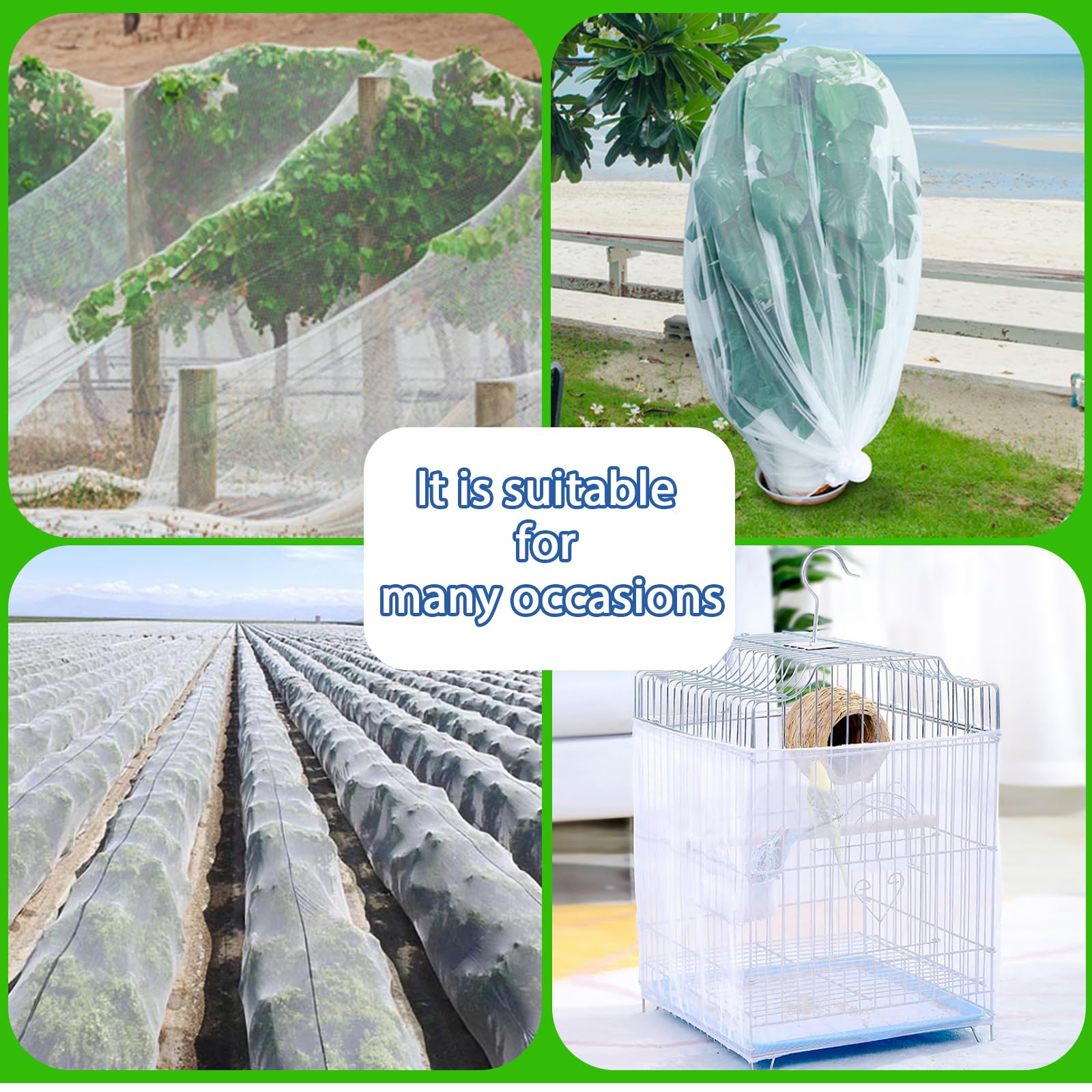 Daksha White Garden Netting, 2.4 x 3 m Ultra Fine Mesh Netting, 7.8 x 9.8 Ft Mosquito Netting Plant Covers Protection Netting for Vegetable Fruits Flowers (Packaging May Vary)