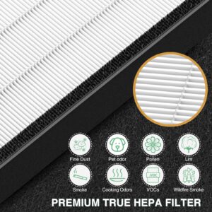 45i Replacement Filter Compatible with Alen BreatheSmart Flex and 45i Pure Air Purifier, 3-in-1 H13 Grade True HEPA High-Efficiency Activated Carbon Filter, B4-Pure, 1 True Hepa Plus 4 Carbon Filters