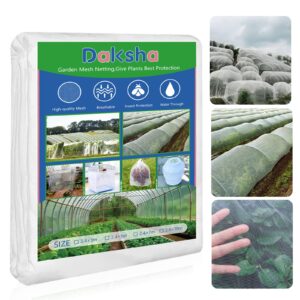 daksha white garden netting, 2.4 x 3 m ultra fine mesh netting, 7.8 x 9.8 ft mosquito netting plant covers protection netting for vegetable fruits flowers (packaging may vary)