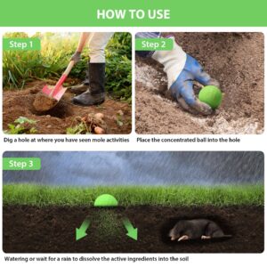 MAGIC CAT Mole Repellent for Lawns, 10 Pack Natural Castor Oil Vole Repellent Outdoor Pet Plant Safe, Gopher Repellent Mole Deterrent to Keep Mole Vole Groundhog Out of Your Lawn Yard Garden