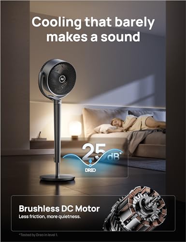 Dreo Pedestal Fan with Smart Control, 43'' Inches, 150°+120° Omni-Directional Oscillating Quiet Fans for Bedroom, 110ft Circulator Fan with DC Motor, 9 Speeds, 6 Modes, 12H Timer, Wi-Fi/Voice/Alexa