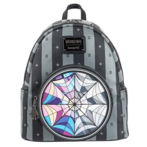 loungefly wednesday nevermore mini-backpack, black