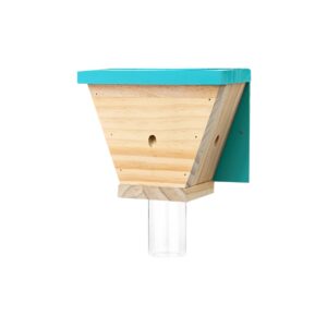 grtre 1 pack wood carpenter bee trap for outside - wood boring bee trap - best bee trap - nature shed style carpenter bee traps outdoor hanging - insect traps removes carpenter bee