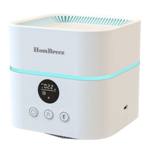 hombreez small room air purifier and humidifier combo, air purifiers for home pets, air purifier for dorm, bedroom, office, living room, air purifier for baby, white(wg-03)