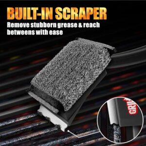 GRILLART Grill Brush Bristle Free, SteamWizards [Ultra Safe & Efficient] Grill Cleaner Brush with 1 Replacement Head, for Cast Iron and Stainless Steel Grates, BBQ Grill Brush for Outdoor Grill