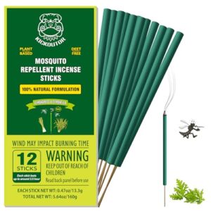 kickoutor mosquito repellent outdoor patio 12 pcs natural citronella mosquito incense sticks deet free mosquito barrier repeller for backyard travel camping indoor gnat mosquito control