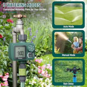 Sprinkler Timer, Vimlinc Programmable Water Timer for Garden Hose with Rain Delay, Manual, Automatic Watering System, Hose Timer for Lawns Pool, Waterproof Digital Irrigation Timer System, 1 Outlet