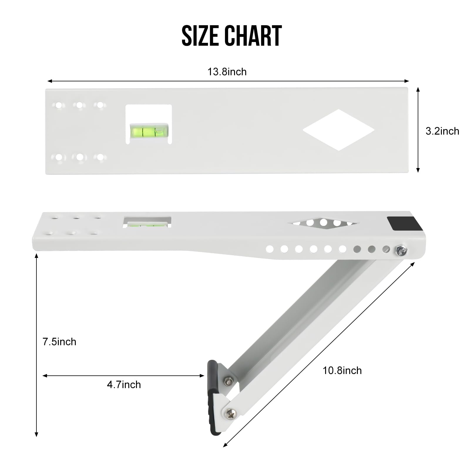 BEWAVE Window Air Conditioner Support Bracket, Universal Window AC Mount Units Up to 85lbs, Fits 5000-12000BTU AC Units