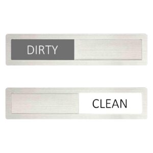 clean dirty sign,clean dirty stainless steel dishwasher magnet sign,dish wash silder sign magnet for kitchen,kitchen dishwasher magnets sign, no-scratch strong magnets, dirty clean dishwasher magnet with 3 double-sided stickers