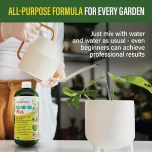 GARDENWISE 10-10-10 Fertilizer for All Purpose Plants - Liquid Fertilizer with Seaweed Kelp & Iron - Plant Food Outdoor & Indoor Plant Food, Vegetables, Flowers, Lawn & Garden 10 10 10 Fertilizer 8oz