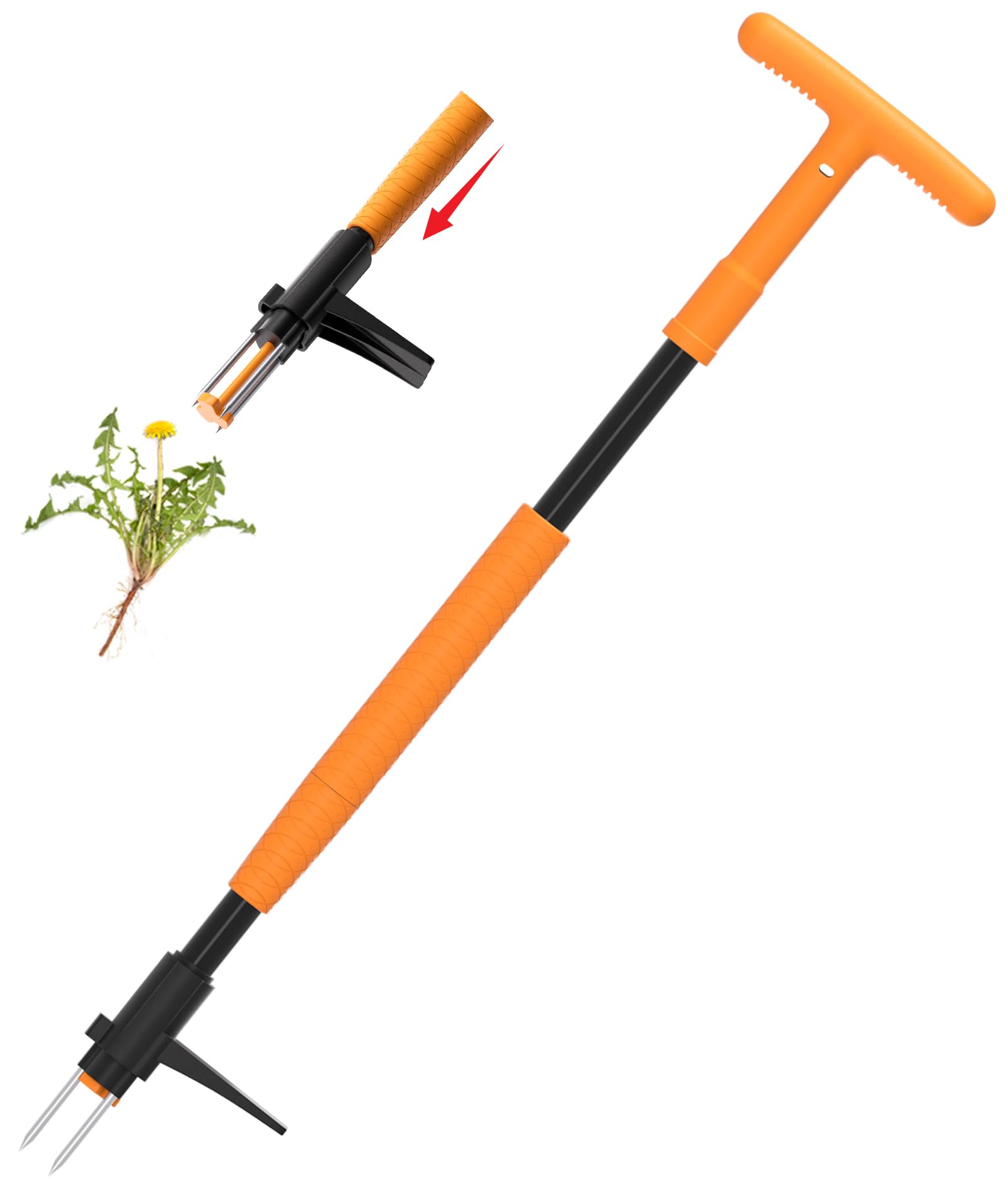 Weed Puller, Brewin Fully Stand Up WeeDeleter - Zero Bending and Back Saver, Effortless and Efficient Weed Remover, Durable and Lightweight Weeder, Easily Push-Twist-Pull