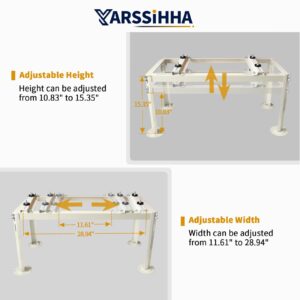 Yarssihha Mini Split Ground Stand for 9000-24000 BTU Ductless Air Conditioners Heat Pumps, Heavy Duty Adjustable Mini Split Stand Condenser Stand, Max Load: 440LBS