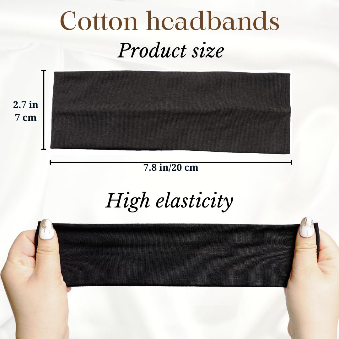 Headbands for Women 3PCS Non Slip Sports Headband Soft Cotton Stretchy Headbands Hair Accessories