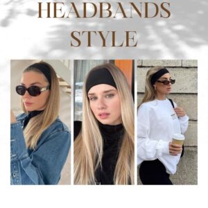 Headbands for Women 3PCS Non Slip Sports Headband Soft Cotton Stretchy Headbands Hair Accessories