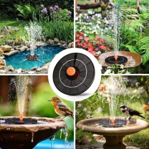 VOROSY 3.5W Solar Fountain, 2024 Upgrade Water Fountain Outdoor,Solar Bird Bath Fountains with 4 Fixed Rods & 8 Orange Nozzles,Solar Fountain Pump for Pond, Patio,Outdoor,Garden, Pool