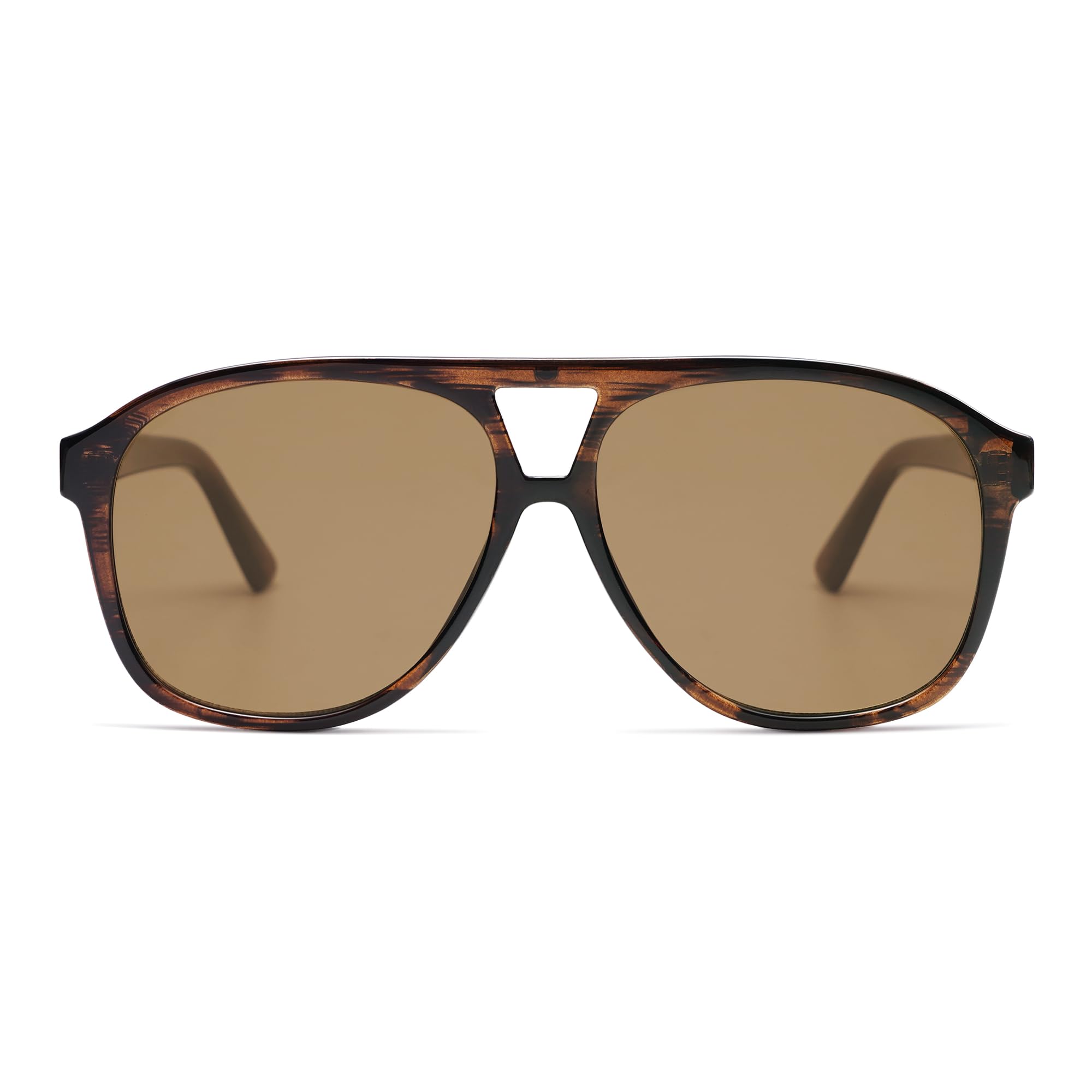 SOJOS Retro Large Aviator Sunglasses for Women Men Classic UV400 Oversized Aviators SJ2315, Wood Pattern/Brown