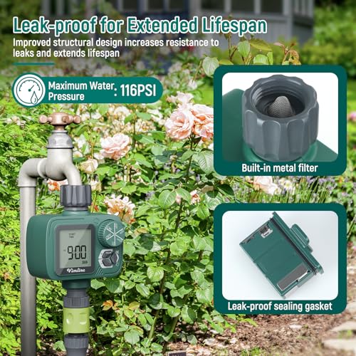 Sprinkler Timer, Vimlinc Programmable Water Timer for Garden Hose with Rain Delay, Manual, Automatic Watering System, Hose Timer for Lawns Pool, Waterproof Digital Irrigation Timer System, 1 Outlet