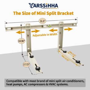 Yarssihha Mini Split Wall Mounting Bracket for Universal 7000-24000 BTU Ductless Air Conditioners Heat Pumps, Outdoor Heavy Duty Adjustable Wall Mount AC Bracket, Max Load: 260LBS