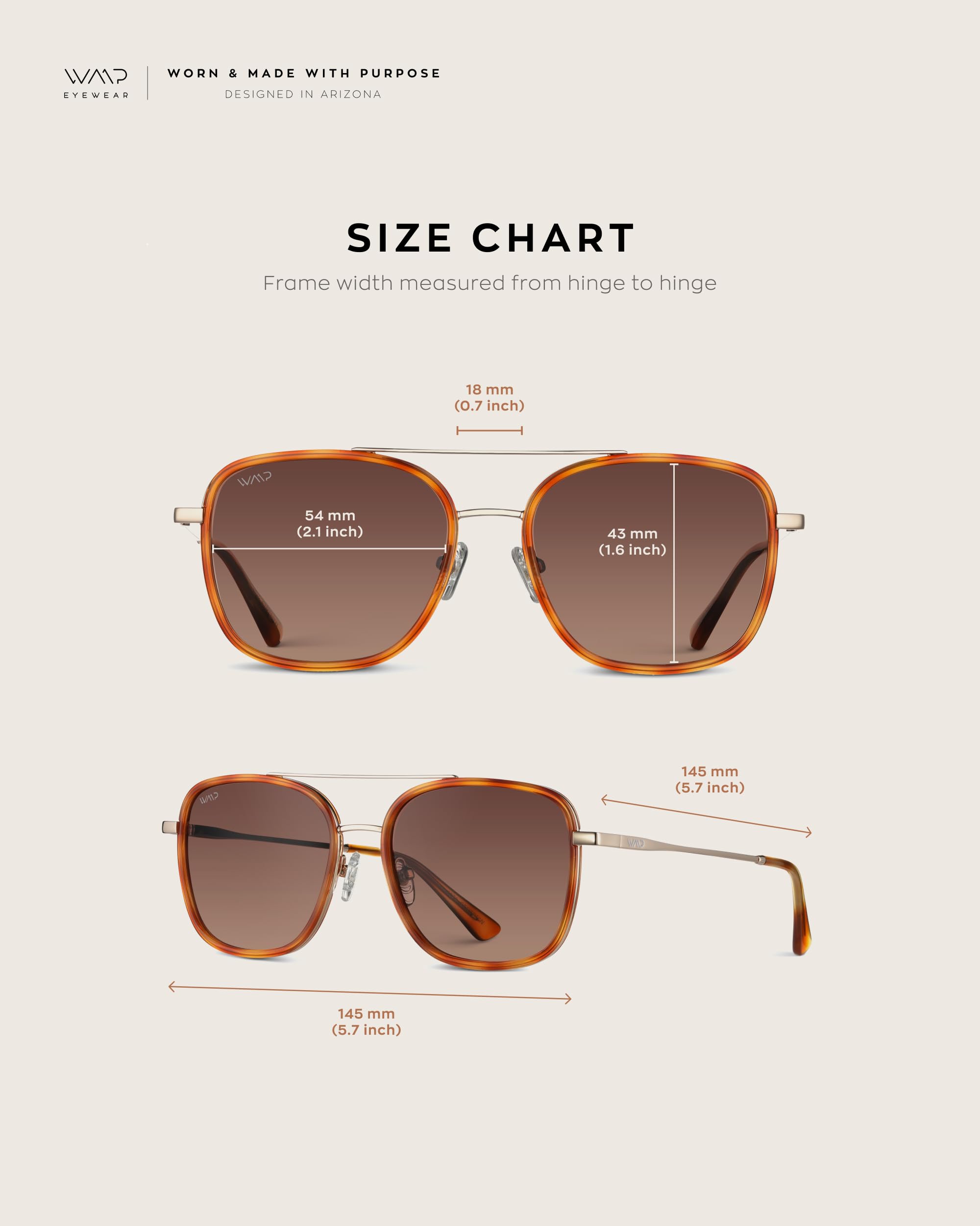 WearMe Pro Women’s Polarized Square Sunglasses: Modern Square Aviator with Double Bridge featuring Vintage and Modern Aesthetics (Sunset Tortoise Frame/Gradient Brown Lens)