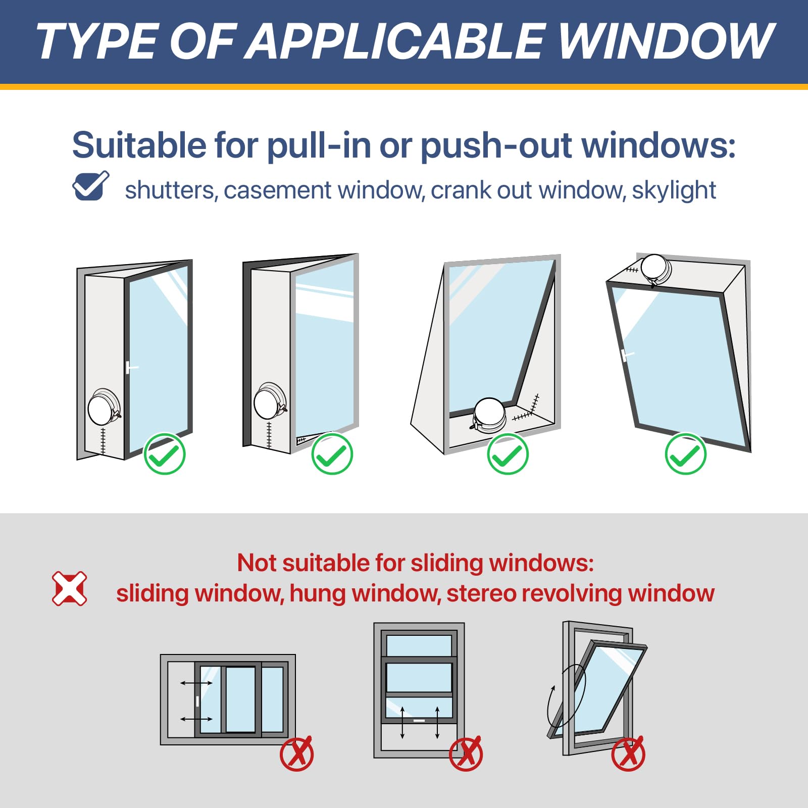 400CM(157") Portable AC Window Seal, Casement Window Vent Kit Seal Kit for Portable Air Conditioner Dryer, 100% Sealing Waterproof Easy to Install for Crank Out/Awning/Skylights Window