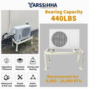 Yarssihha Mini Split Ground Stand for 9000-24000 BTU Ductless Air Conditioners Heat Pumps, Heavy Duty Adjustable Mini Split Stand Condenser Stand, Max Load: 440LBS