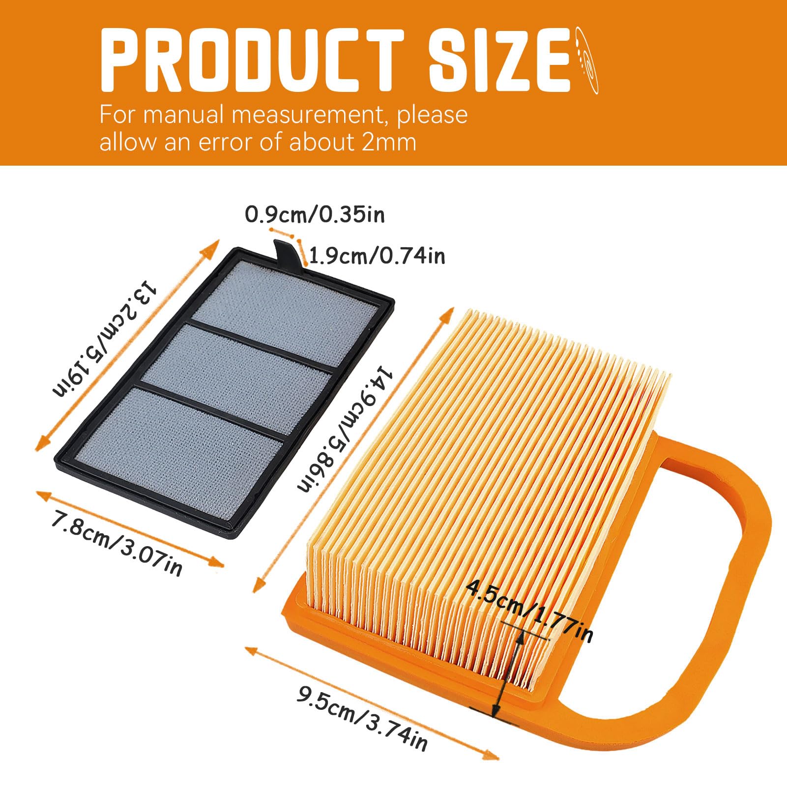 SOLLON TS420 TS410 Air Filter + Pre Cleaner Set for Stihl TS420 TS410 TS 420 TS 410 TS410Z TS420Z TS480 TS500i Concrete Cut Off Saw Replace 4238 141 0300 5 Pack