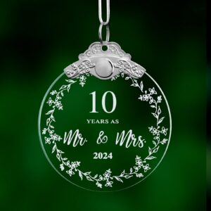 owttwo 10th anniversary wedding gift 2024,10 years wedding anniversary ornament for couple,husband,wife,him,her