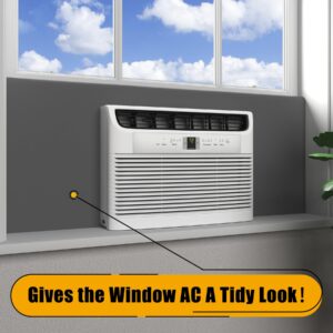 LBG Products Window Air Conditioner Side Panels,48" Extended Width Full Surround AC Foam Panel for Indoor Window AC Units,Summer and Winter Window Seal Cover,Black