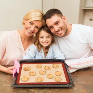 Silicone Baking Mats, 3 Pack Non-Stick Mats for Baking, Silicone Baking Mats Cookie Sheet, Easy Clean & Reusable Oven Baking Sheet for Making Cookies, Macaroons, Bread