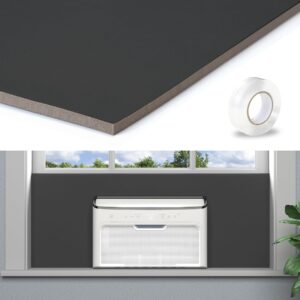 LBG Products Window Air Conditioner Side Panels,48" Extended Width Full Surround AC Foam Panel for Indoor Window AC Units,Summer and Winter Window Seal Cover,Black