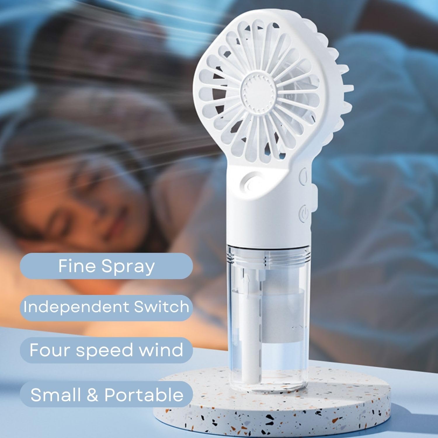 Orapink Portable Fan with Mist, Personal Mini Fans Portable Rechargeable, Misting Fans Handheld for Travel, Office, Outdoor