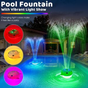 UniWater Floating Pool Fountain with Lights,2024 Upgraded Rechargeable Pool Water Fountain with Remote,Whale Swimming Pool Fountain,Floating Fountain Pump for Inground Above Ground Pool-1PC