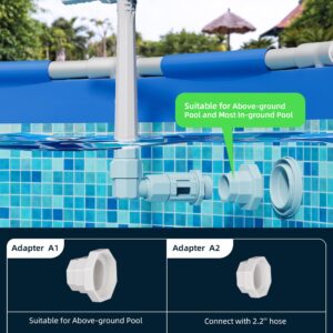 Kompoll Pool Fountain Above Swimming Pools, Adjustable Water Dual Spray Sprinkler Pool Fountain for Inground Pools, Fun Pool Waterfall Sprayer for Backyard Outdoor, White