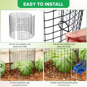 MWELLEWM 15Pcs Plant Protectors from Animals Metal Plant Cages for Outdoor Plants Plant Cage & Supports Keep Animal Out Garden Wire Mesh Protection from Rabbit Chicken Squirrel Tree Flower