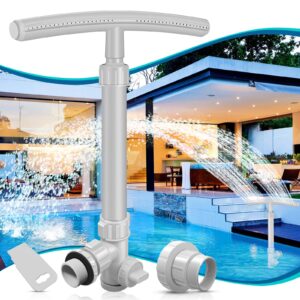 pool fountain for above and in-ground pools, dual spray pool waterfall fountain, 360°adjustable waterfall pool sprinkler fountain for cooling & relaxation, above and in-ground pool accessories