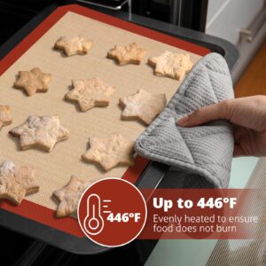 Silicone Baking Mats, 3 Pack Non-Stick Mats for Baking, Silicone Baking Mats Cookie Sheet, Easy Clean & Reusable Oven Baking Sheet for Making Cookies, Macaroons, Bread