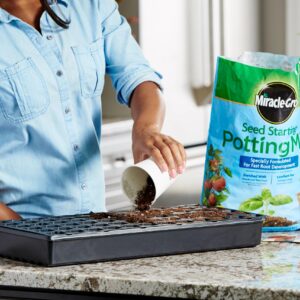 Miracle-Gro Seed Starting Potting Mix, Enriched with Plant Food, For Starting Seeds or Cuttings in Containers, 8 qt., 3-Pack