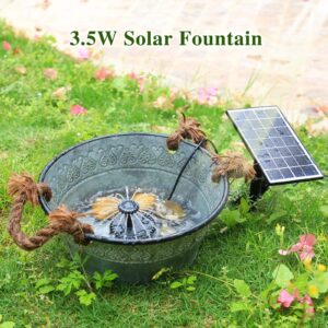 AISITIN 3.5W Solar Fountain Pump, Solar Fountain Outdoor with Upgraded Glass Solar Panel and Nozzles, Solar Water Fountain Pump for Bird Bath, Ponds, Garden, Fish Tank and Swimming Pool